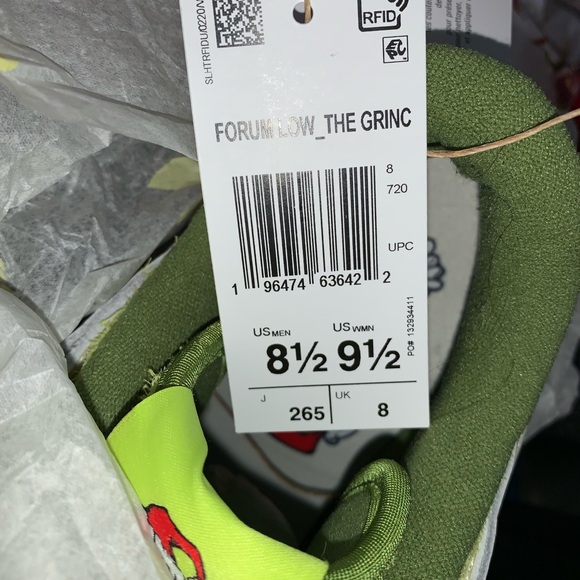 ADIDAS ORIGINALS FORUM LOW X THE GRINCH SHOES CHRISTMAS GIFT BOX BUNDLE - Picture 12 of 13
